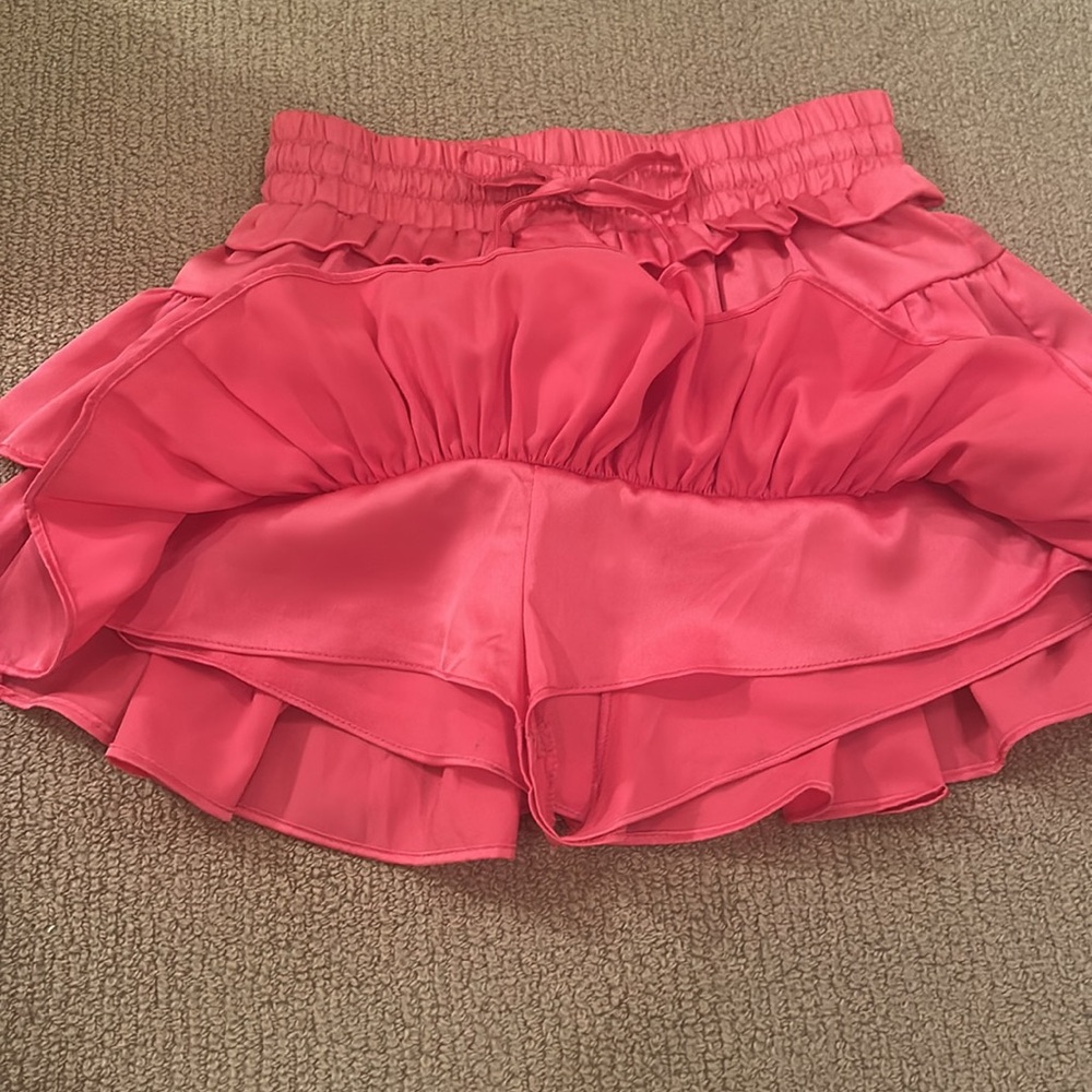 Day + Moon Pink Ruffle Mini Skirt - Picture 3 of 4